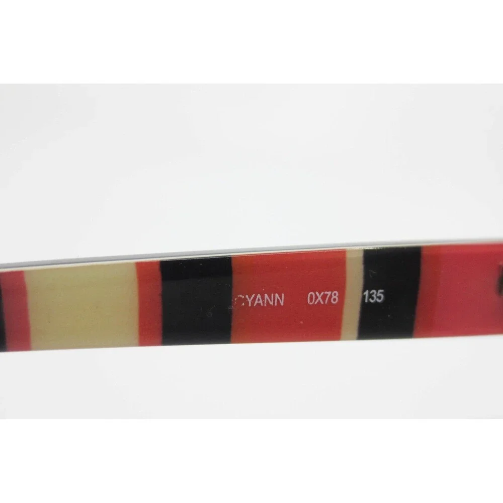 Kate Spade New York Cyann 0X78 Black Pink Striped Eyeglasses Frames 50-15-135